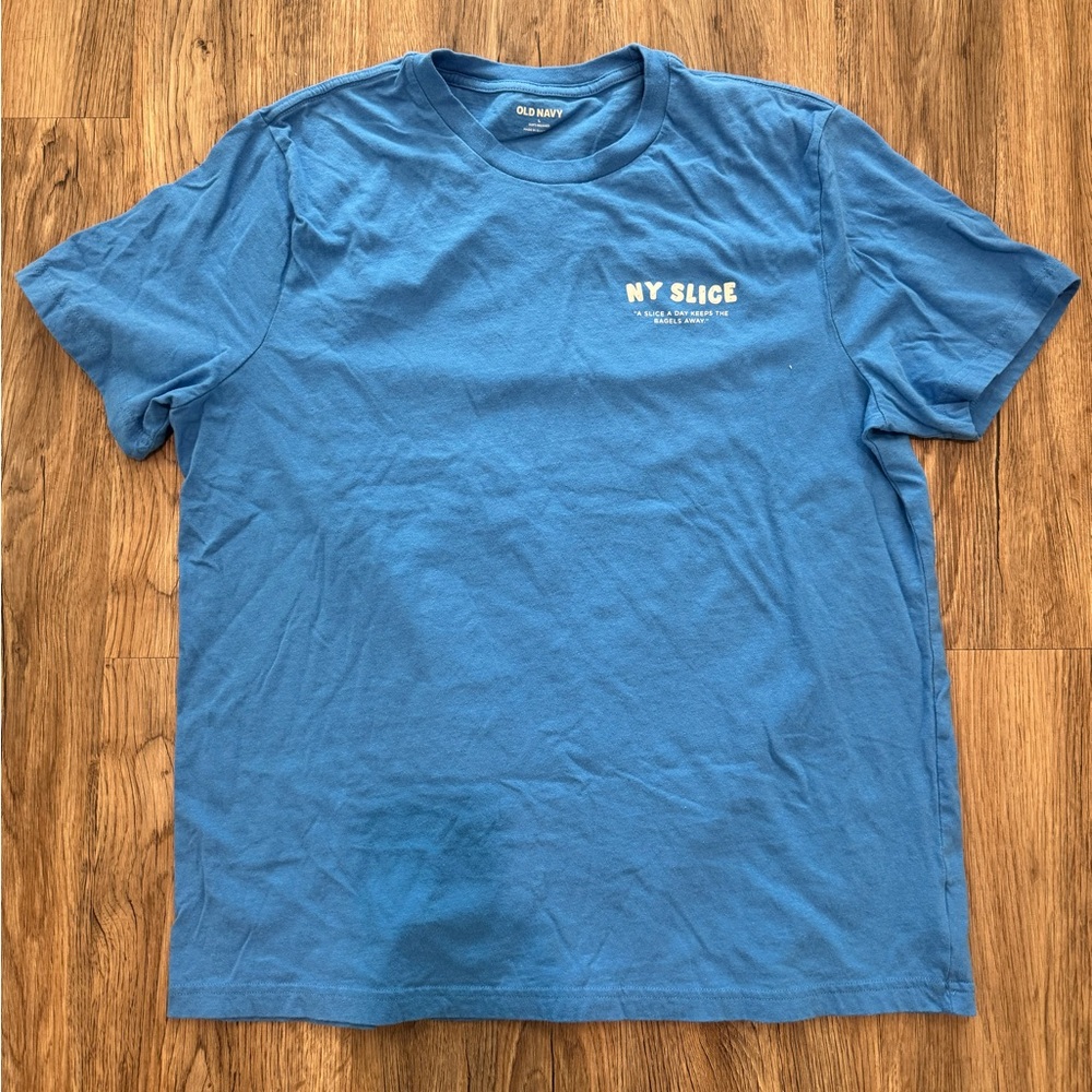 Old Navy Blue Tee with NY Slice Design